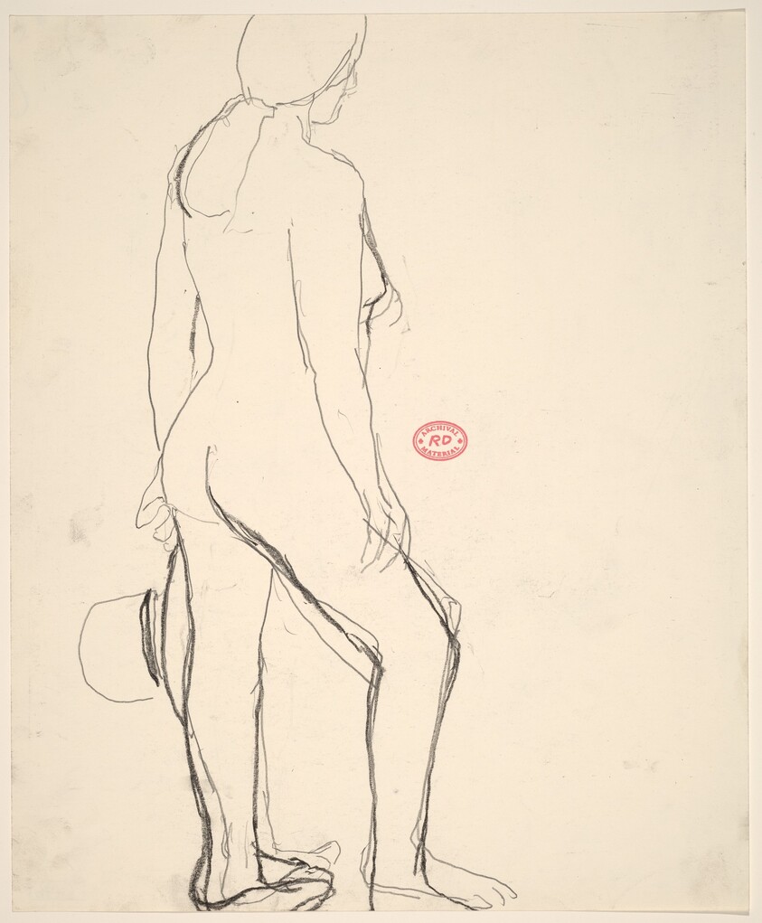 Untitled [standing female nude with hat in left hand]
