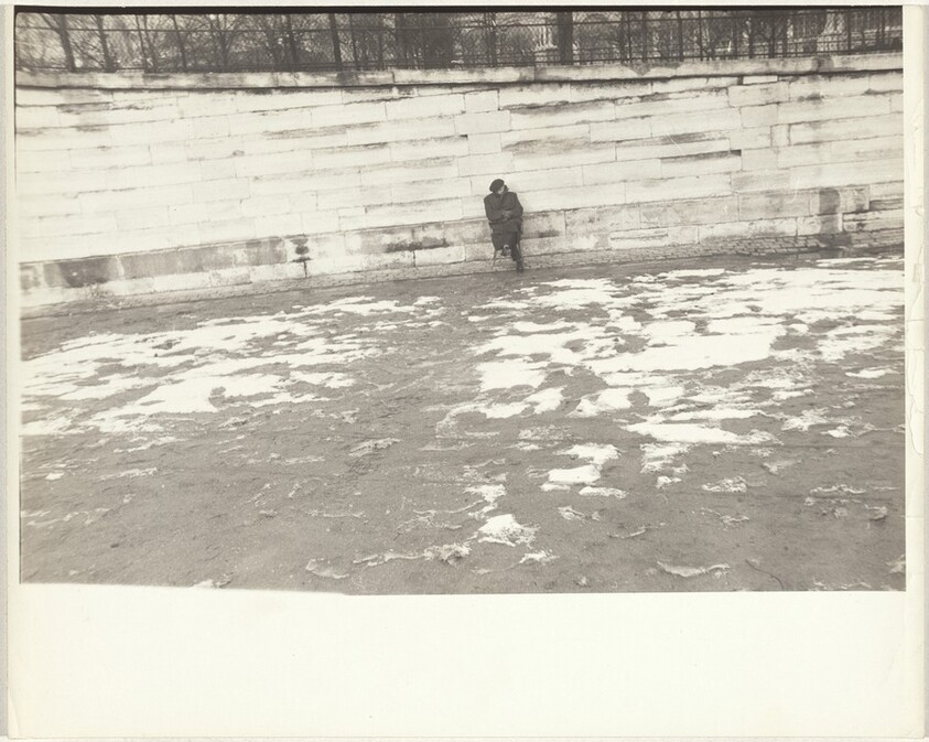 Man seated against wall, Paris