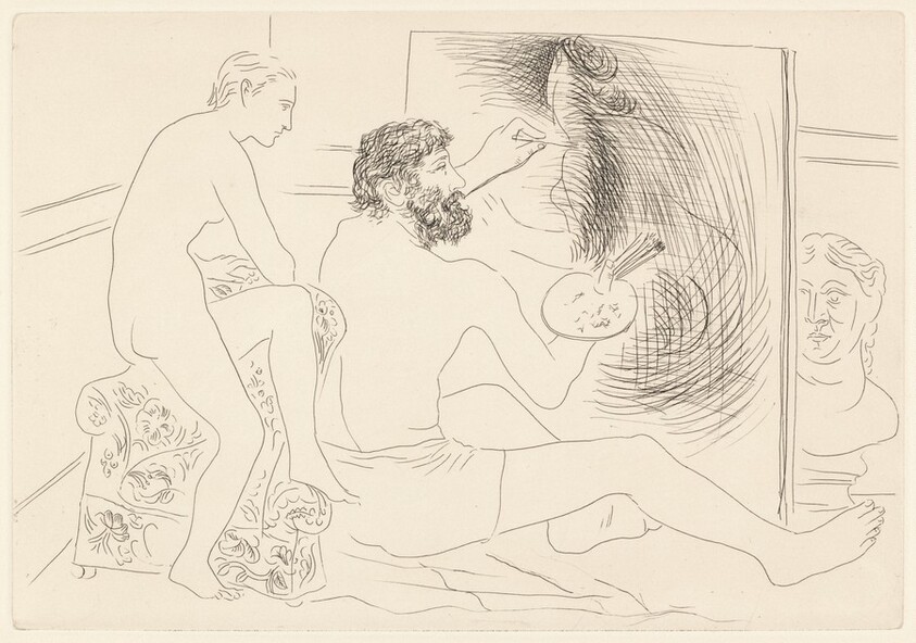 Peintre au travail observé par un modèle nu (Painter at Work Observed by a Nude Model)