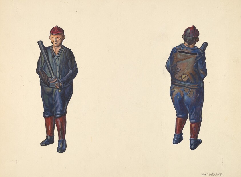 Baseball Player Coin Bank