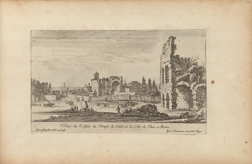 Veuë du Colisée du Temple du Soleil, et de l'Arc de Titus a Rome