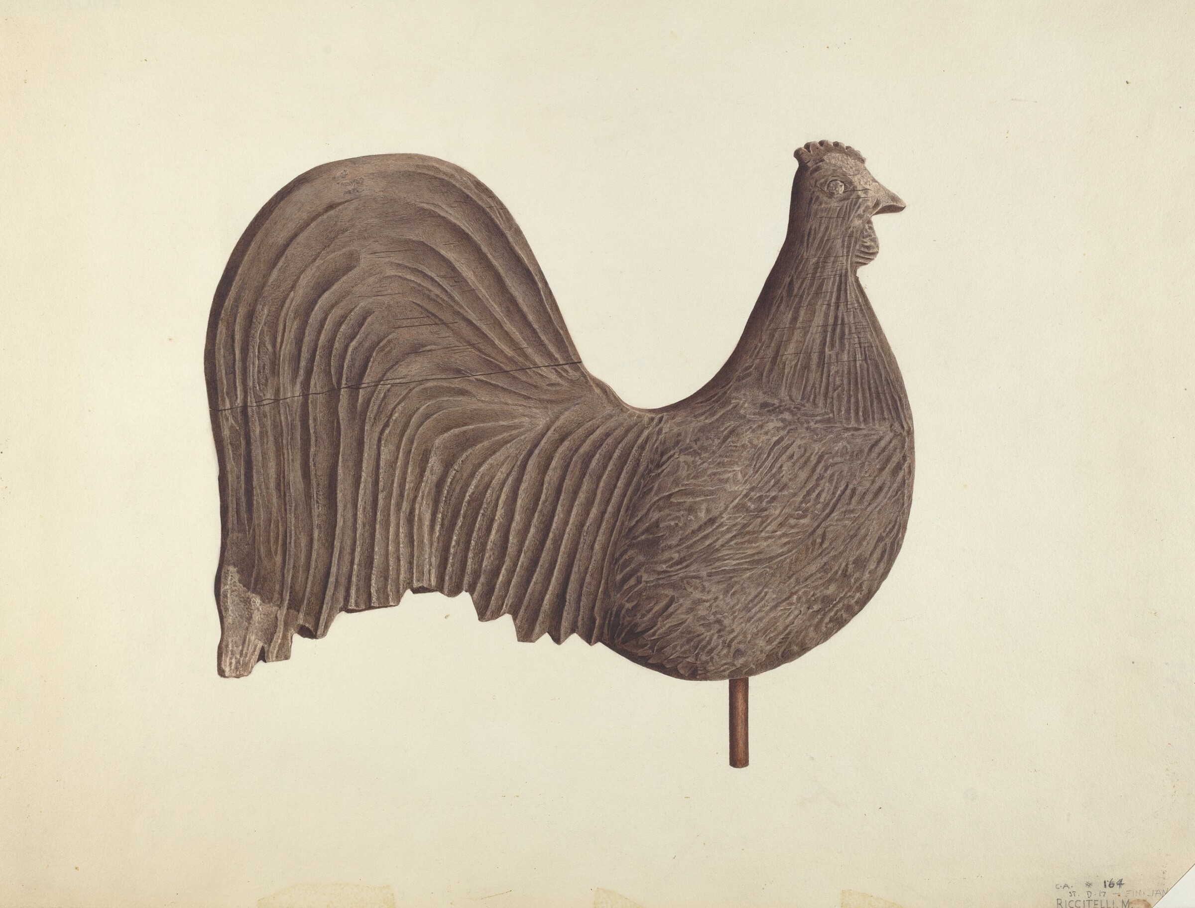 Rooster Weather Vane, Michael Riccitelli, probably 1940