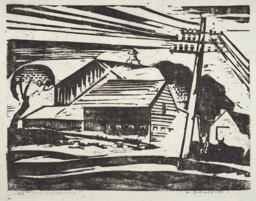 Farm with Telephone Pole