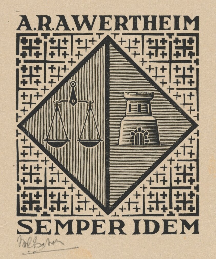 Bookplate A.R.A. Wertheim