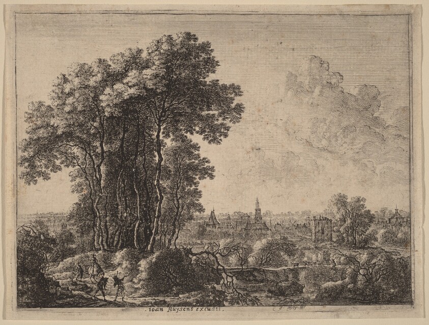 Landscape with Horseman and Three Travelers