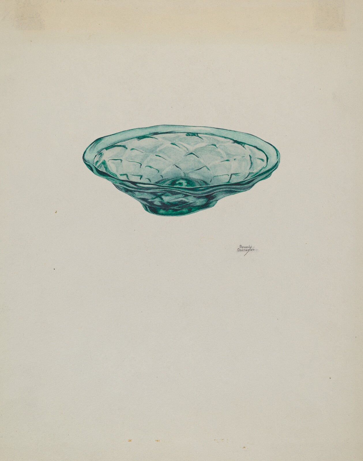 Low Glass Dish, Beverly Chichester, c. 1940