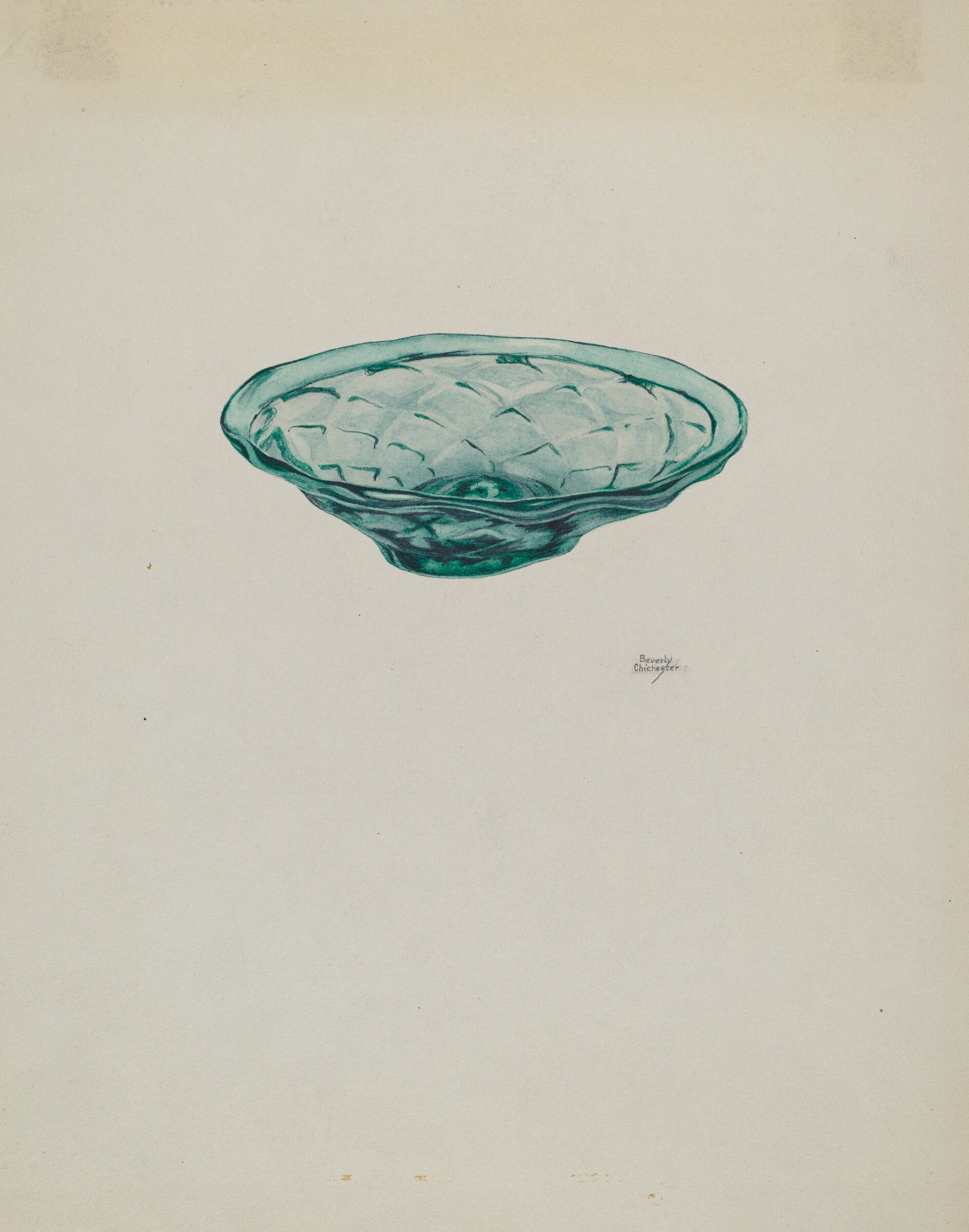 Low Glass Dish, Beverly Chichester, c. 1940