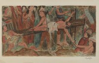 "Stations of the Cross" No. 11. "Jesus is Nailed to the Cross, Cornelius Christoffels, 1941