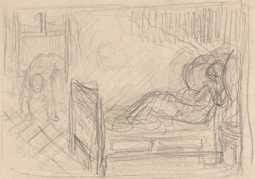 Figure on a Bed in a Room
