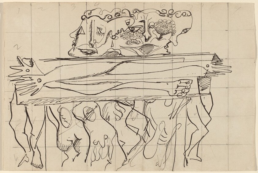 Figure Composition with Grid [recto]