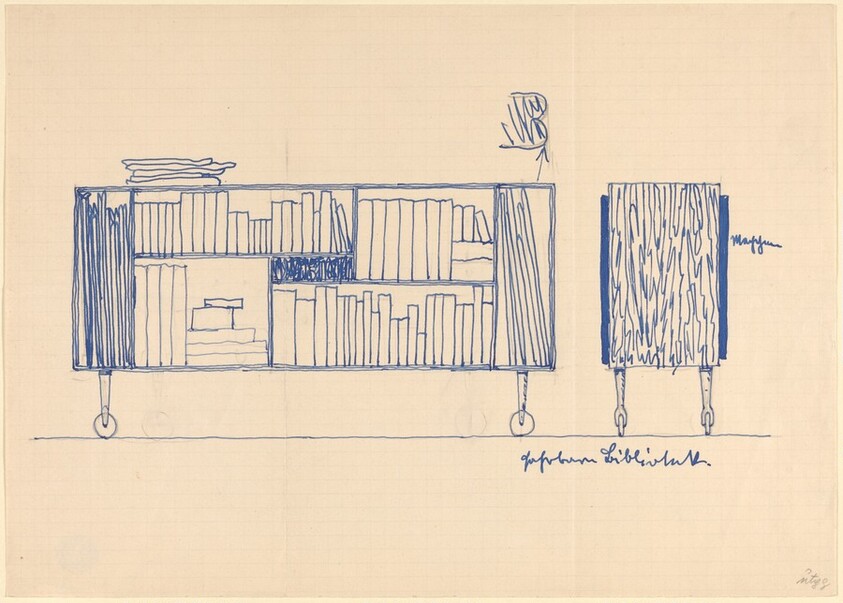 Bureau on Wheels with Books