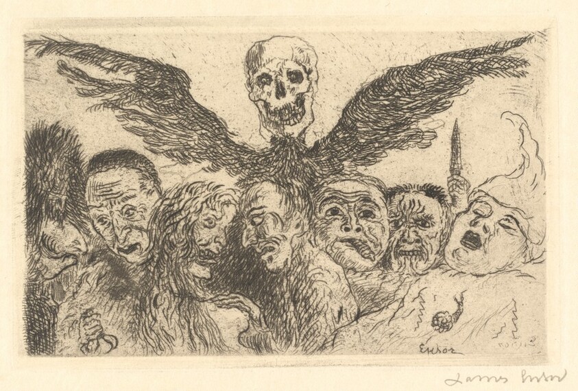 Death Dominating the Deadly Sins (Les Peches capitaux domines par la mort): front.