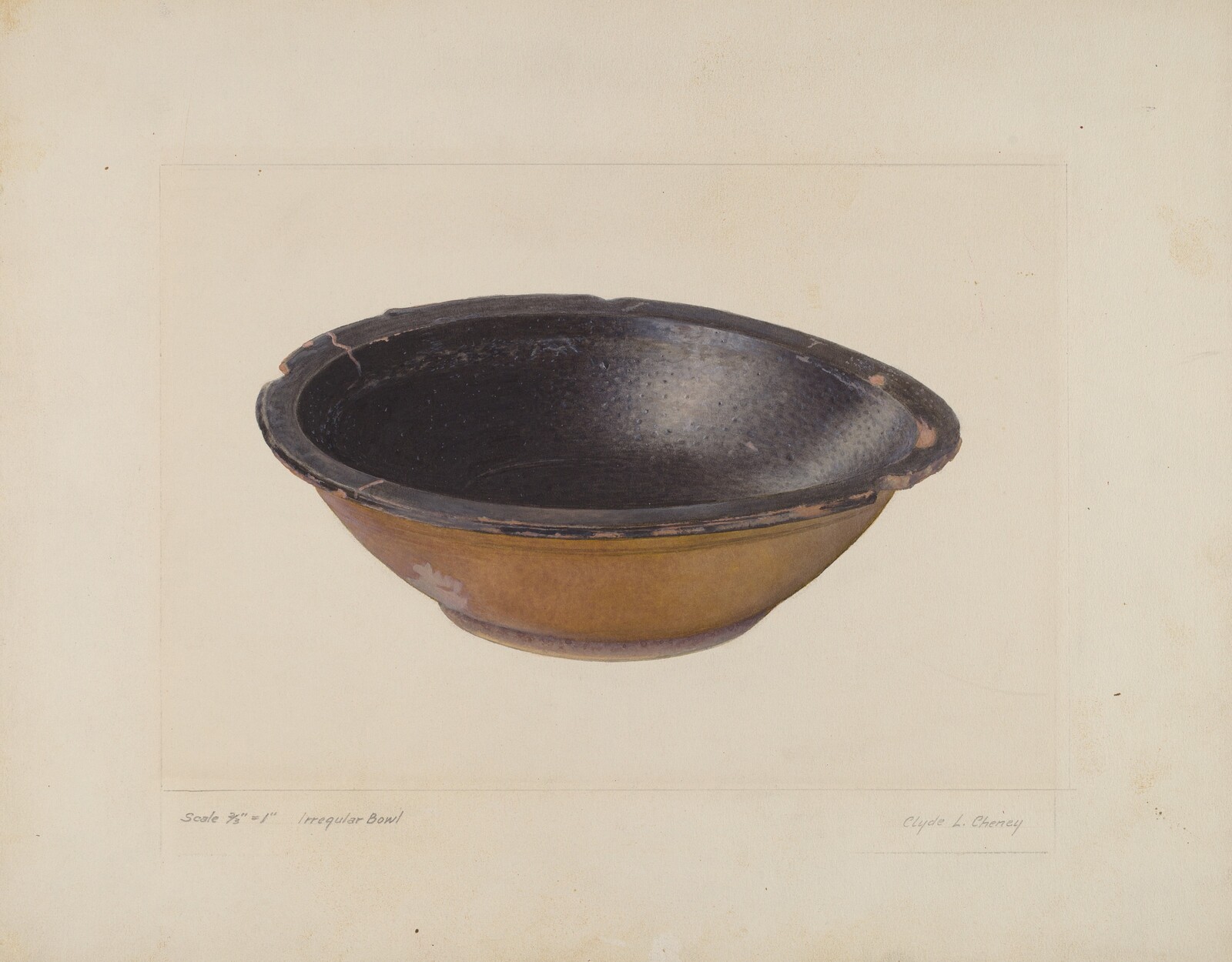 Glazed Clay Bowl, Clyde L. Cheney, 1935/1942