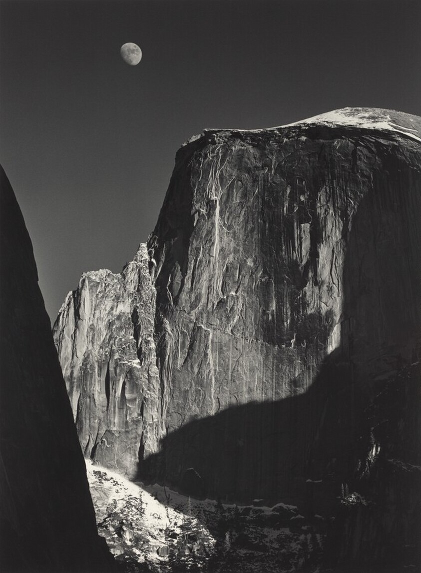 Moon and Half Dome, Yosemite National Park, California