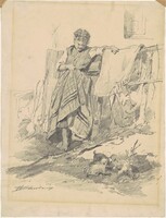 Woman Watching Puppies, Walter Shirlaw, late 19th century