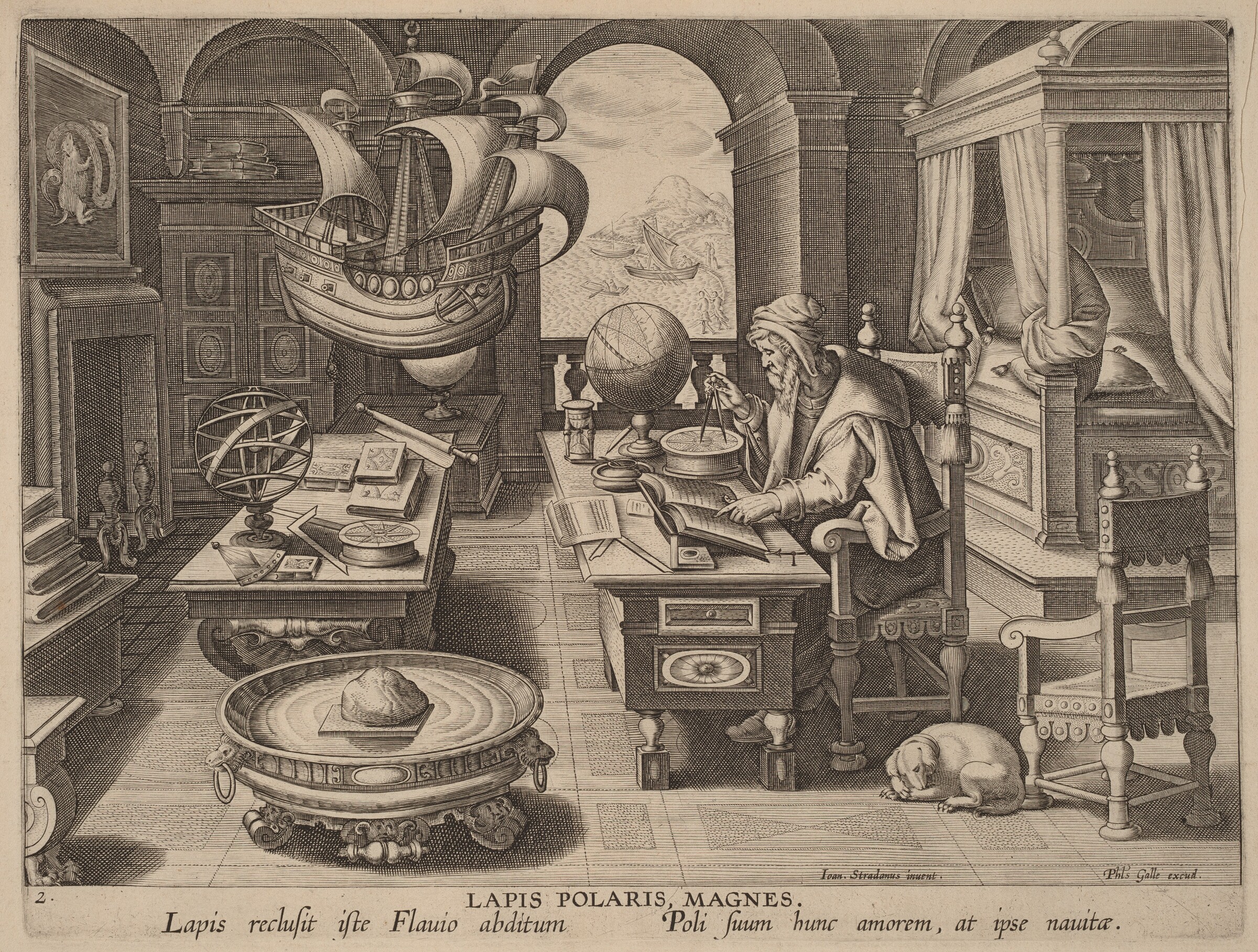 Lapis Polaris, Magnes (The Lodestone, The Magnet), Attributed to Hans Collaert the Younger after Jan van der Straet, c. 1590/1593