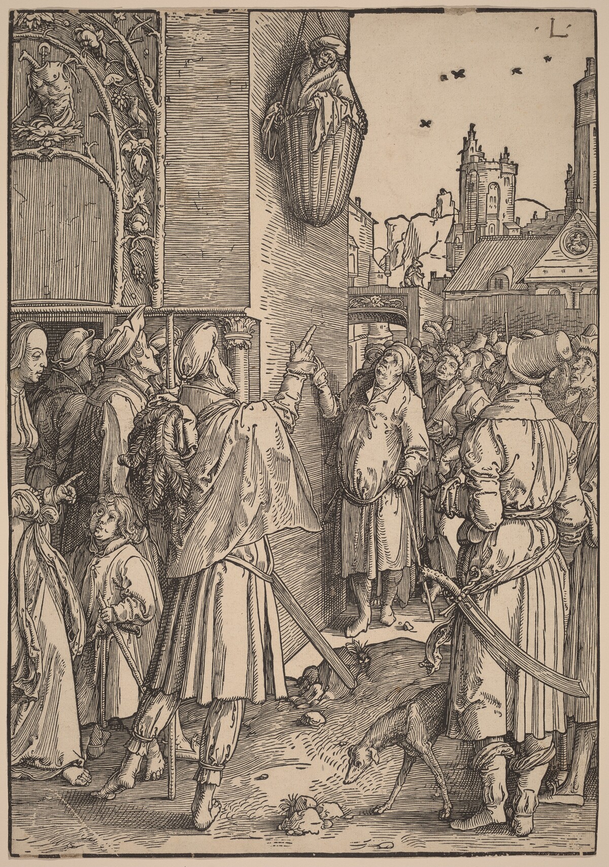 The Poet Virgil Suspended in a Basket