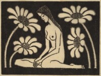 Seated Female Nude with Flowers, M.C. Escher, 1920/1921