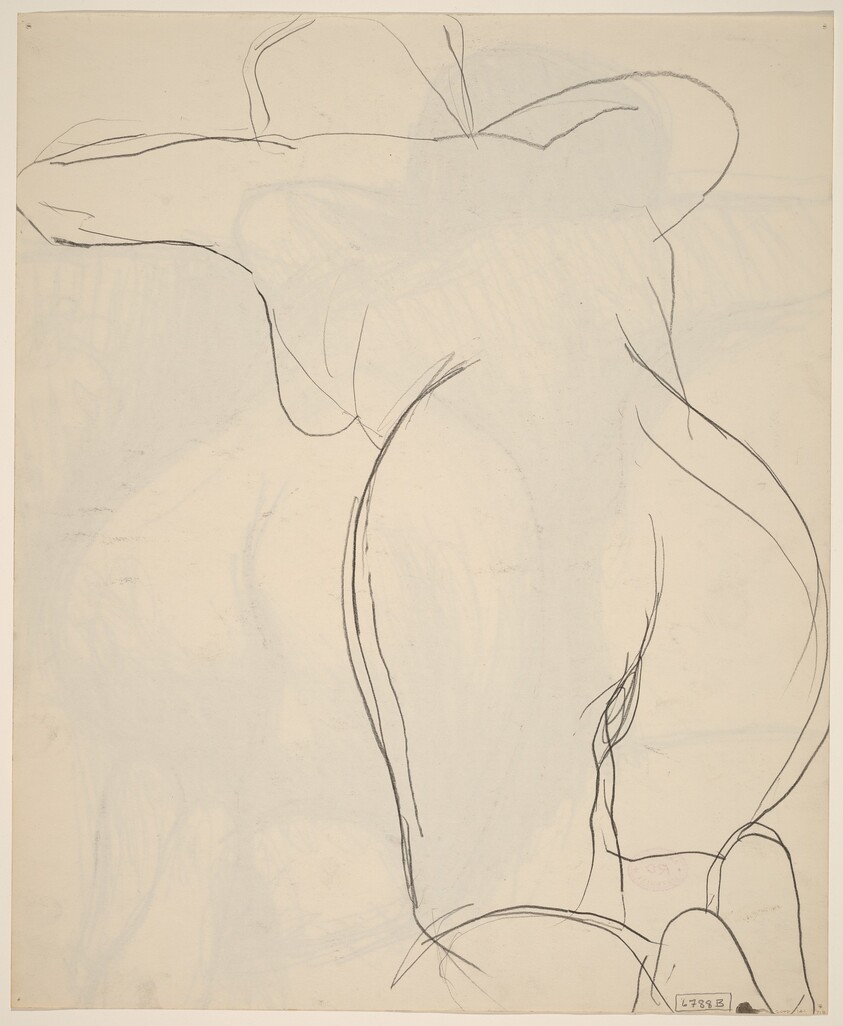 Untitled [back and buttocks view of a kneeling female nude] [verso]