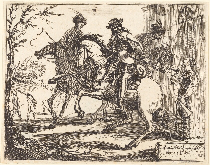 Three Riders before an Inn