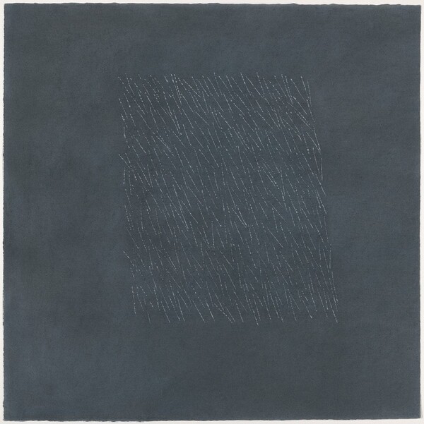 Percussion Drawing 19 - lines incised after chalk and rubbed with one layer of chalk