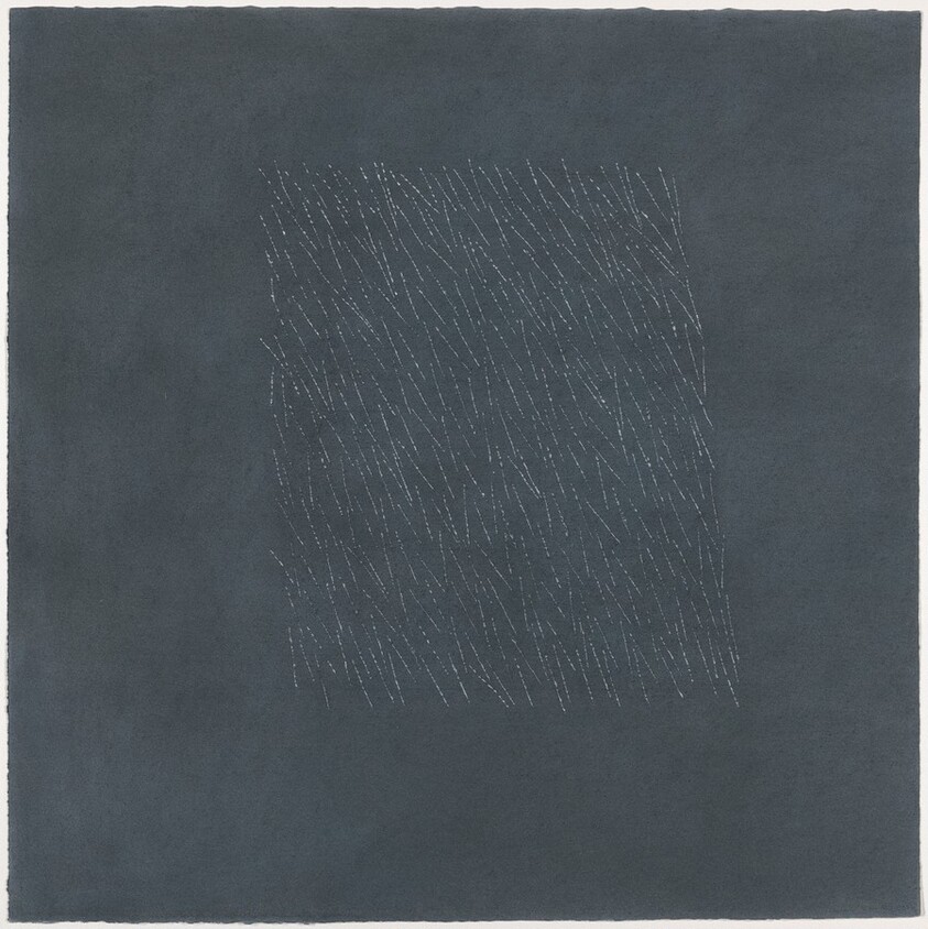 Percussion Drawing 19 - lines incised after chalk and rubbed with one layer of chalk