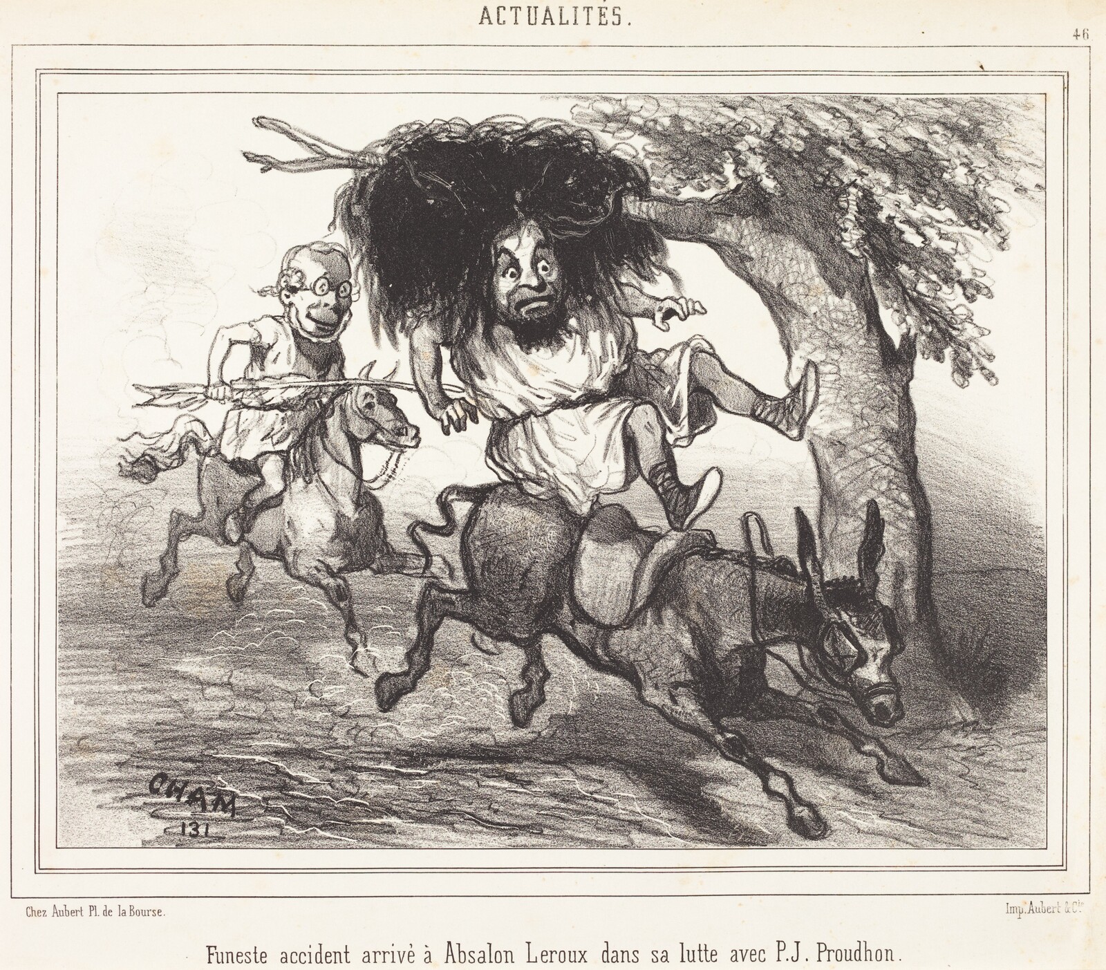 Funeste accidente arrivé à Absalon Leroux, Amédée Charles Henri Cham, 1831