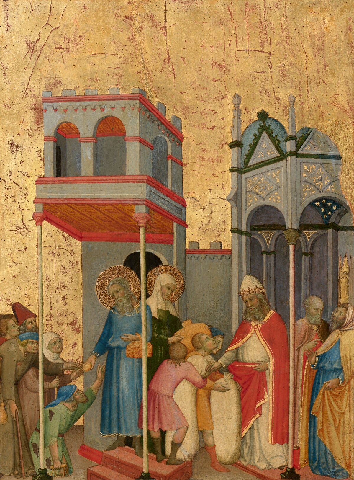 Joachim and Anna Giving Food to the Poor and Offerings to the Temple