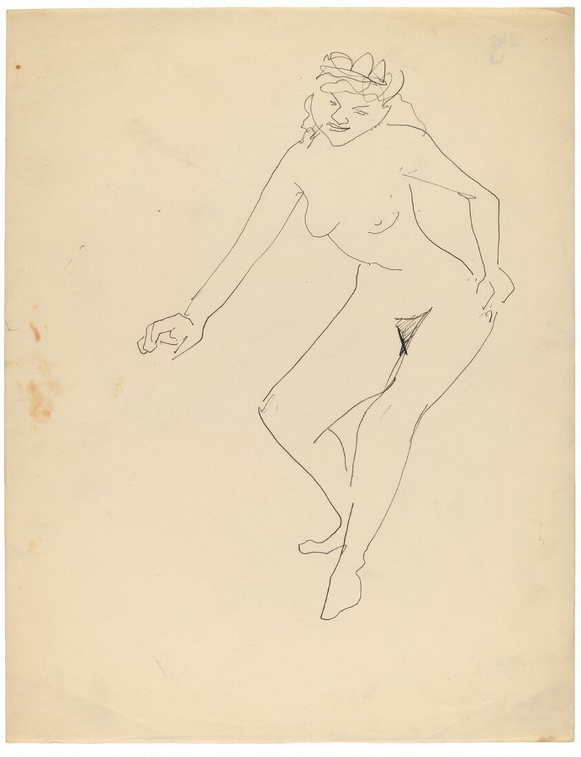 Seated Nude Leaning to Left, Torso Bent at Waist
