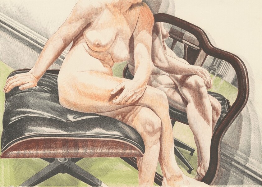 Nude on Eames Stool (with Mirror)