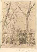 Statue in the Trees, Versailles (Versailles, la statue dans les arbres), André Dunoyer de Segonzac, 1924
