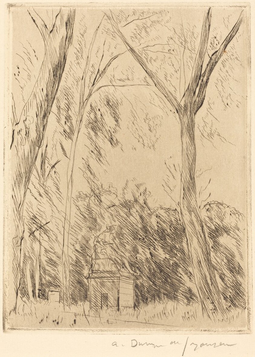 Statue in the Trees, Versailles (Versailles, la statue dans les arbres)