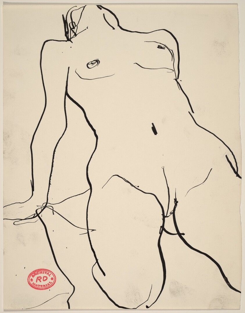 Untitled [kneeling female nude with head tossed back]