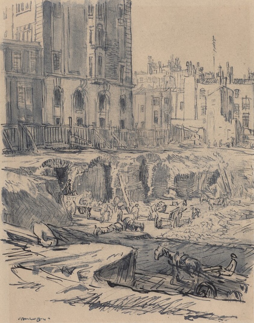 Excavating for Central Hall, Westminster