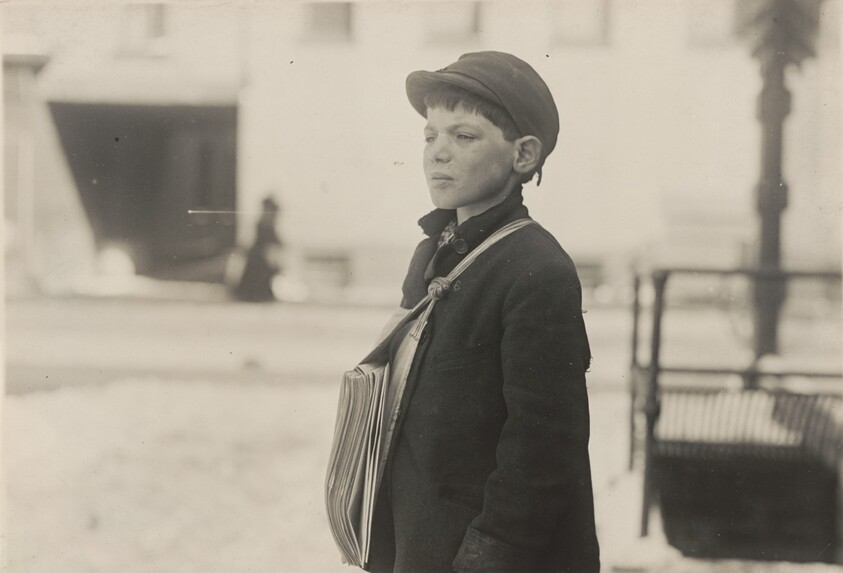 Tony Casale, "Bologna," 11 years old been selling newspapers for 4 years, Hartford, Connecticut, March 1909