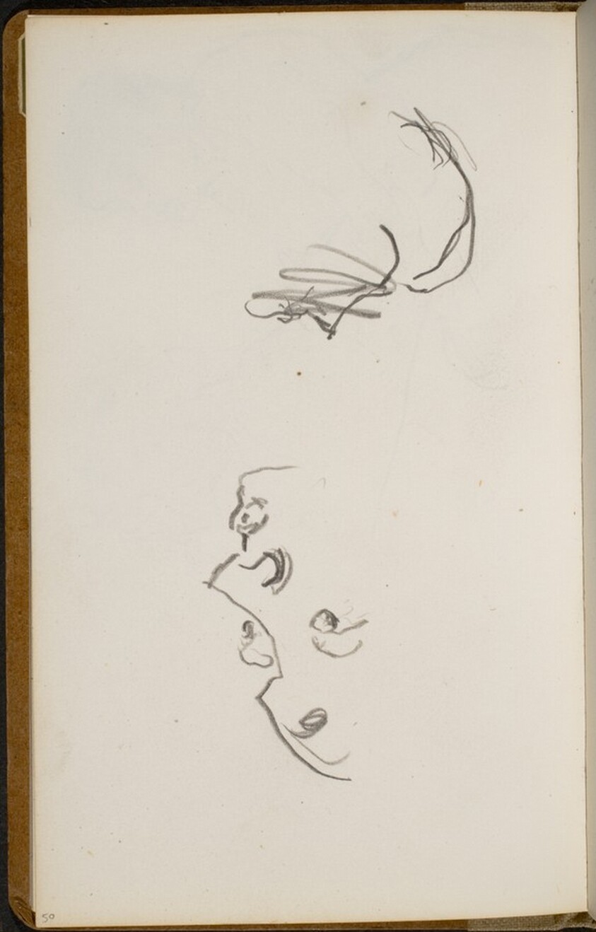 Zwei begonnene Studien von Gesichtern (Sketches of Faces) [p. 50]