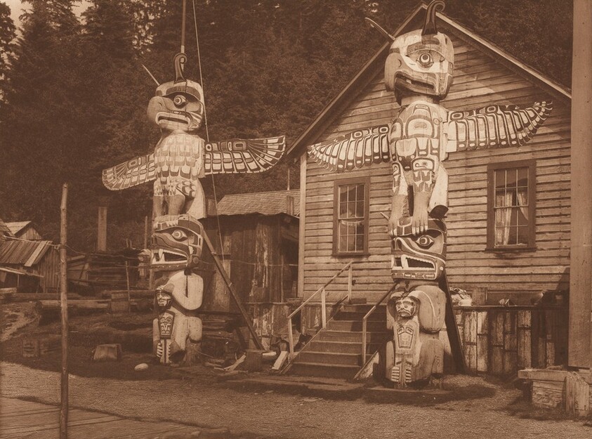 Carved Posts at Alert Bay [Plate 330]