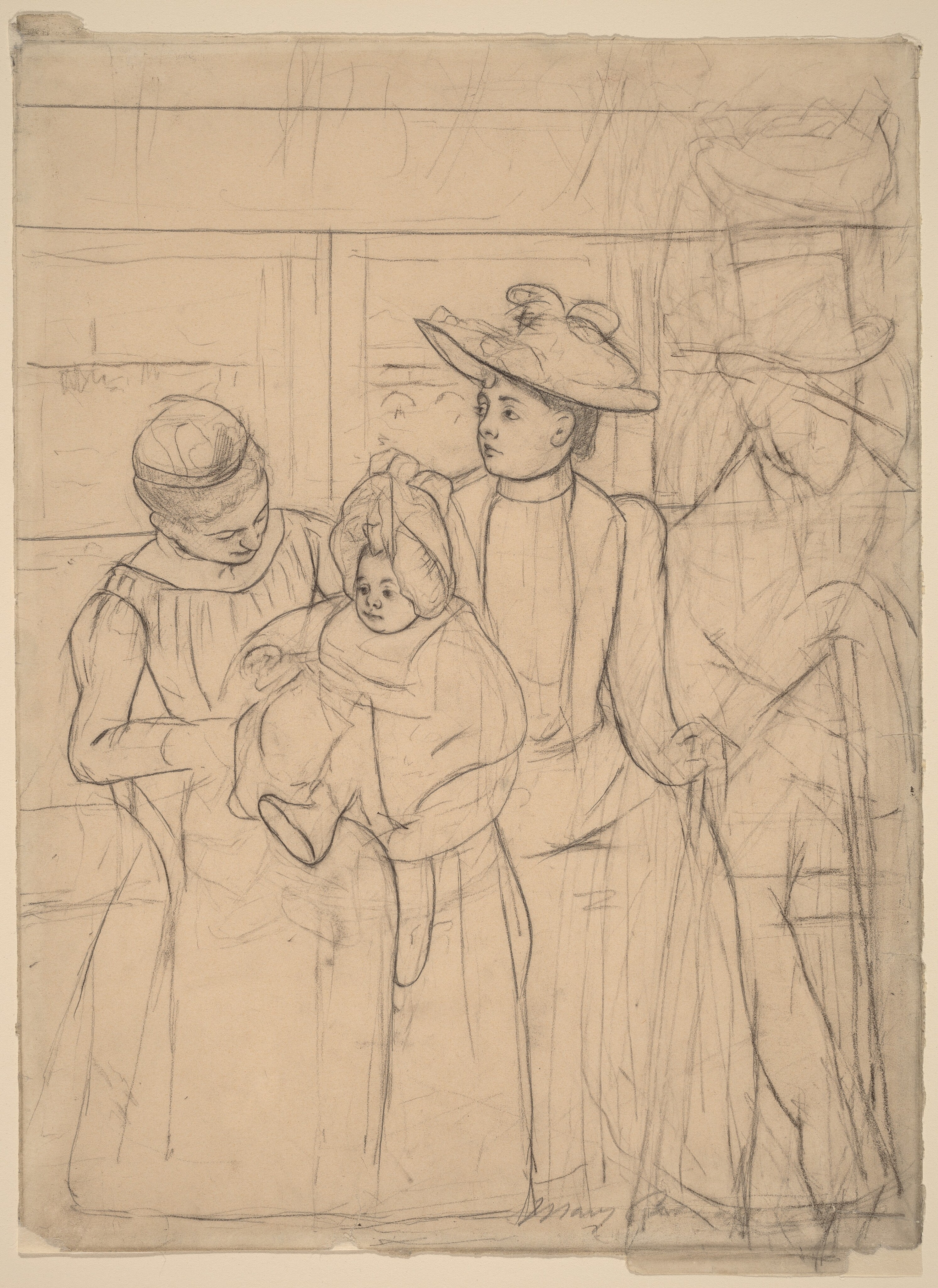 In the Omnibus [recto] by Mary Cassatt
