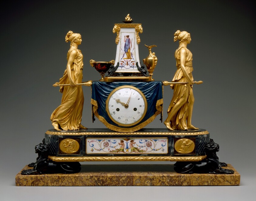 Mantel Clock with Vestals Carrying the Sacred Fire