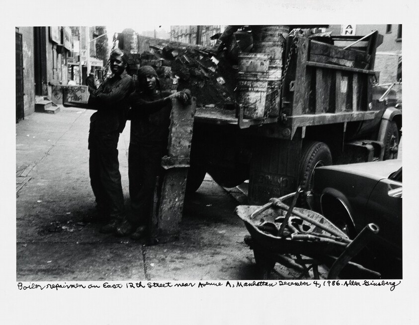 Boiler repairmen on East 12th Street near Avenue A, Manhattan December 4, 1986.