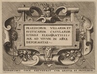 Title Page for "Praediorum Villarum", Hieronymus Cock, 1561