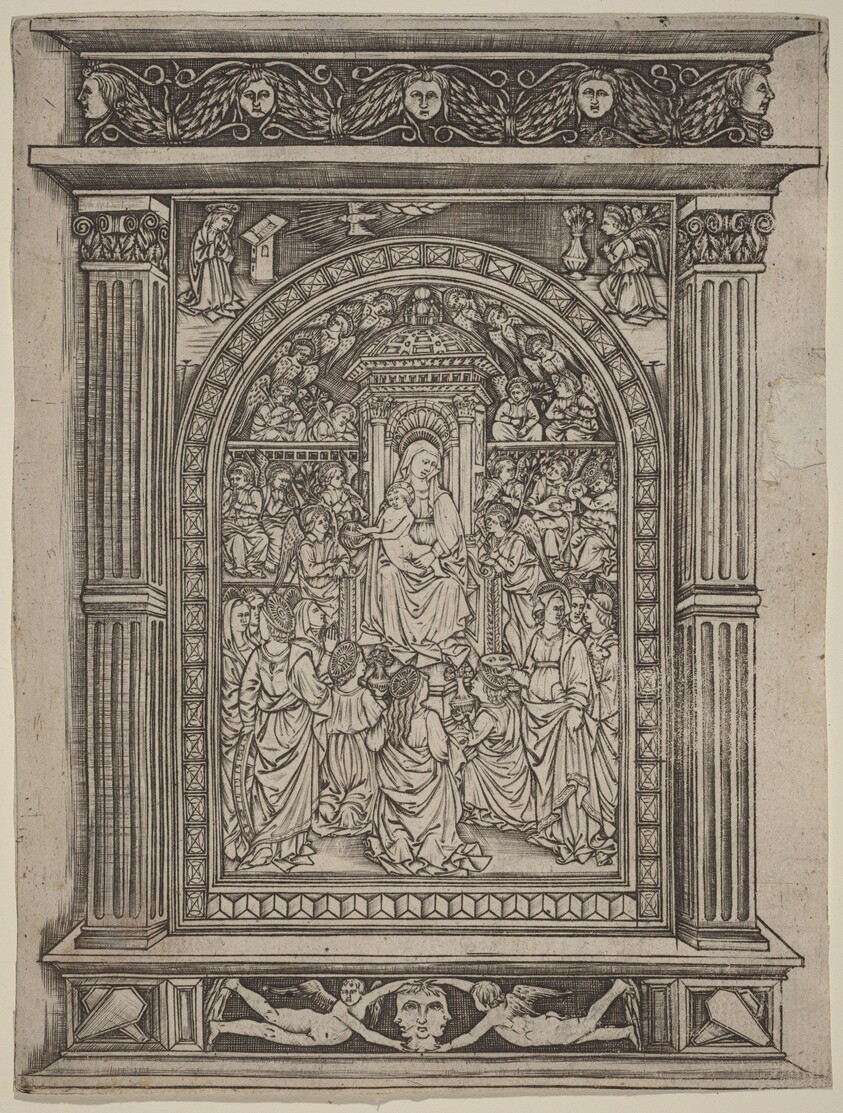 The Virgin and Child Enthroned, with Angels and Saints