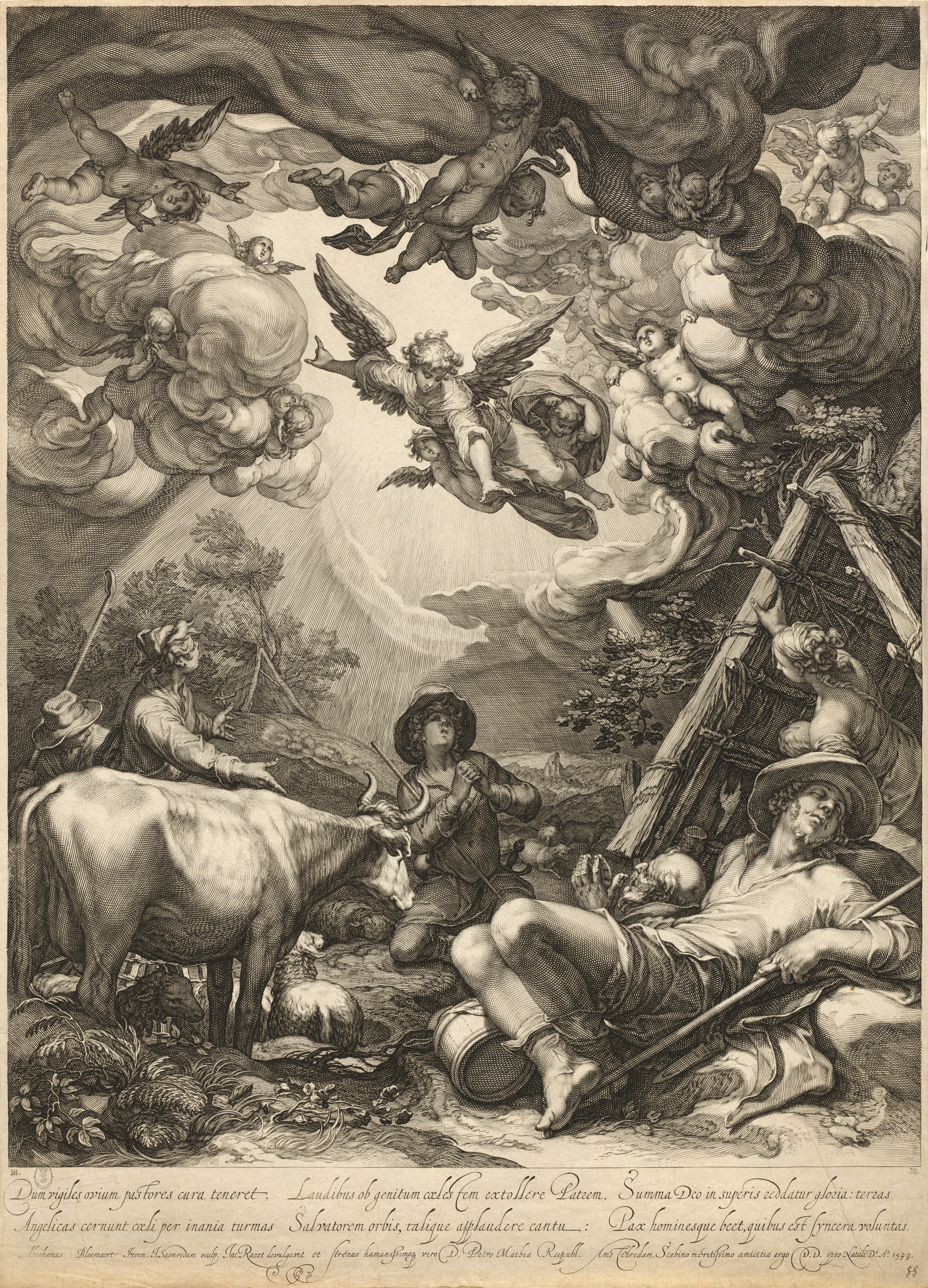 Annunciation to the Shepherds by Jan Pietersz Saenredam, Jacques Razet