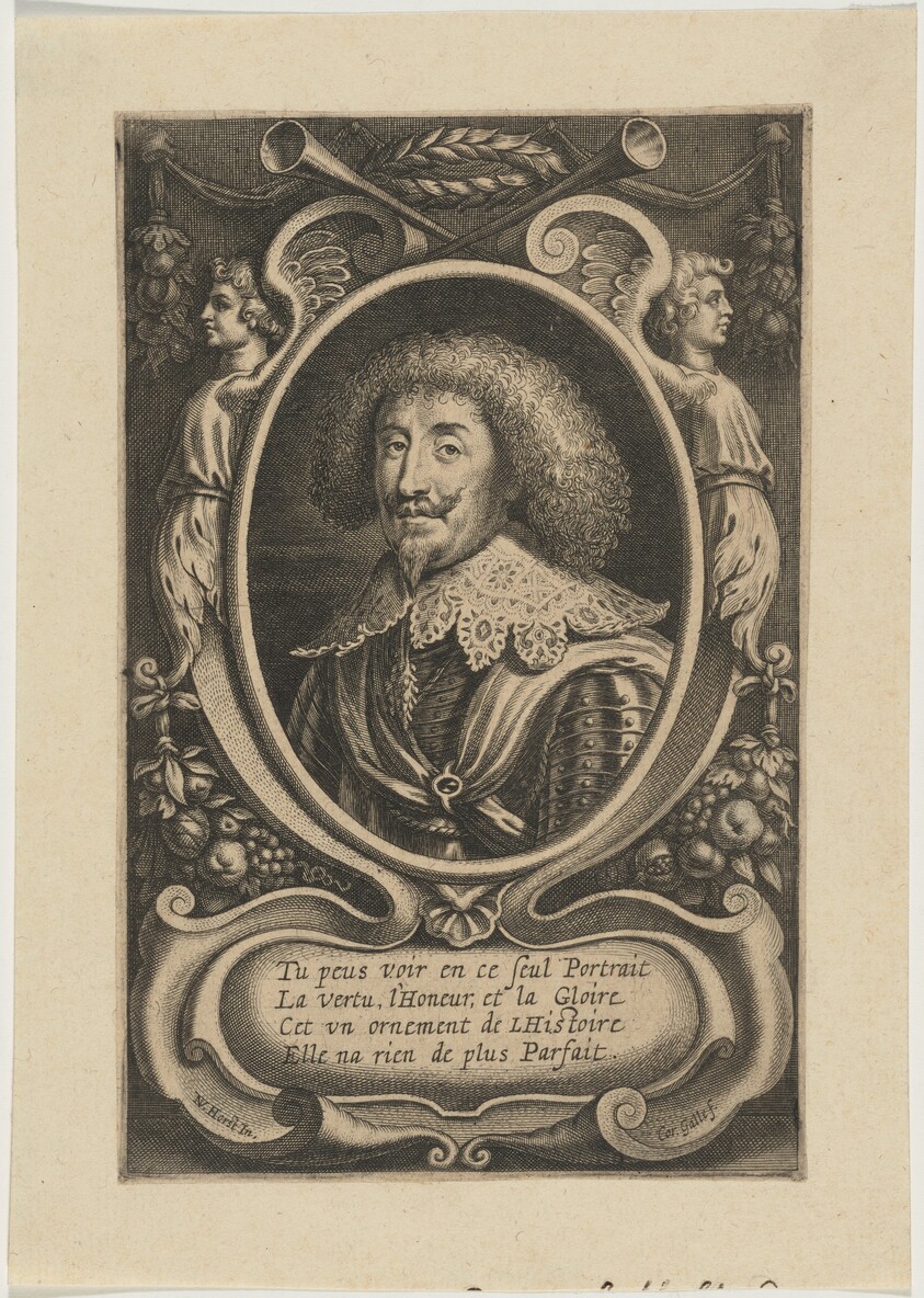 Portrait of Man in Oval with Decoration of Winged Figures