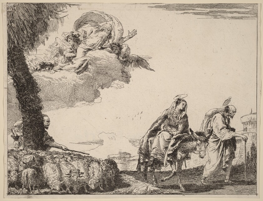 The Flight with the Holy Family at the Right