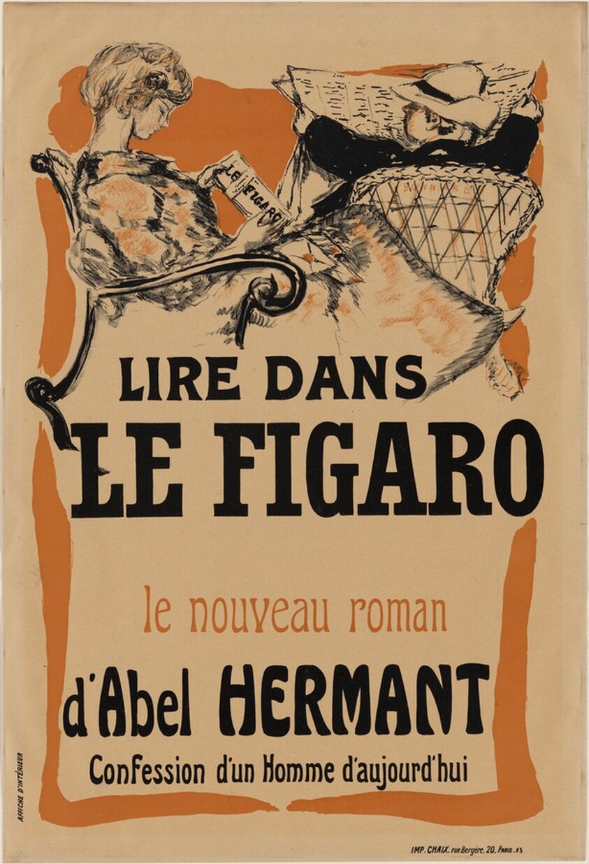 Poster announcing the publication of Abel Hermant's novel in "Le Figaro"