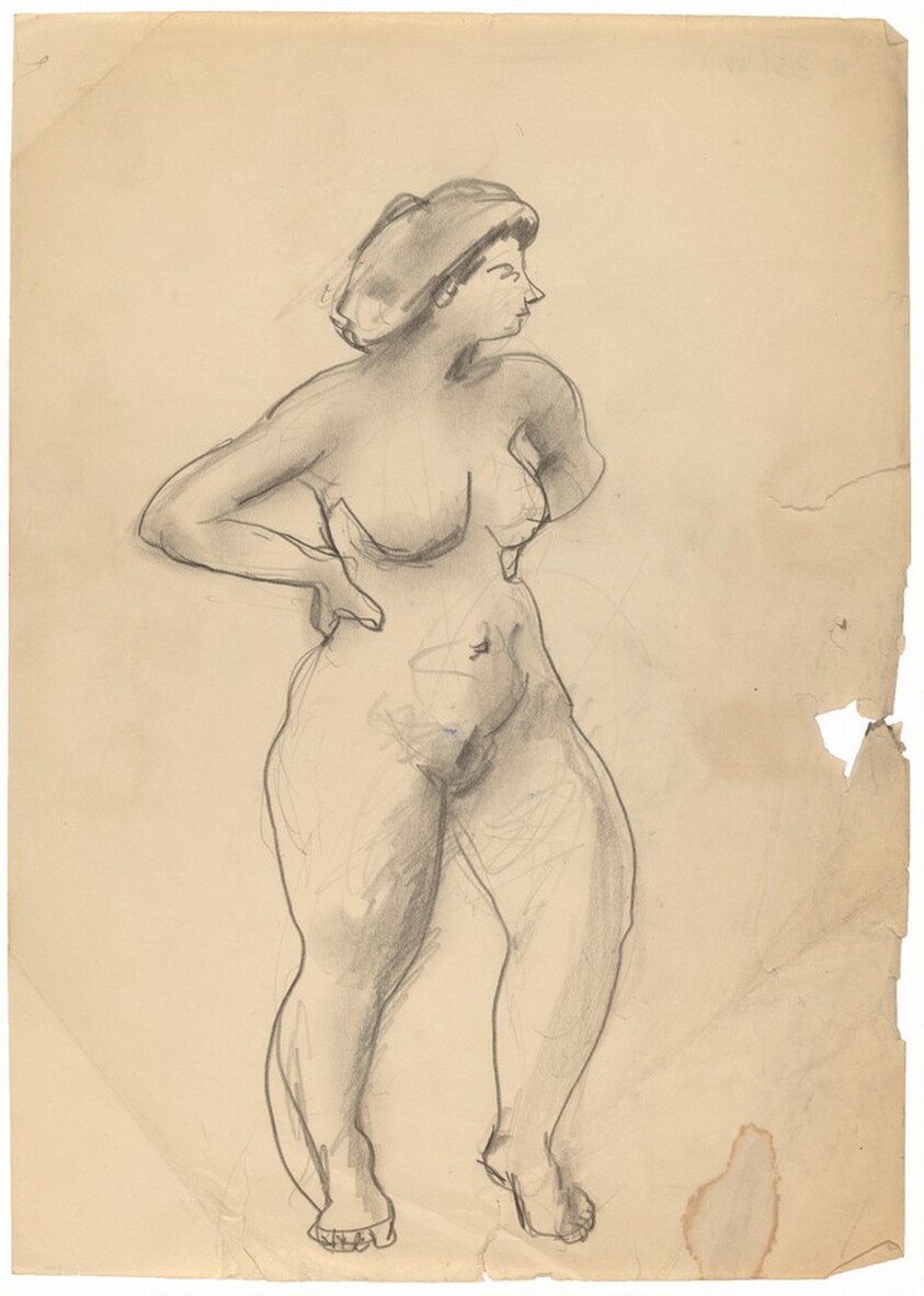 Standing Female Nude Facing Right