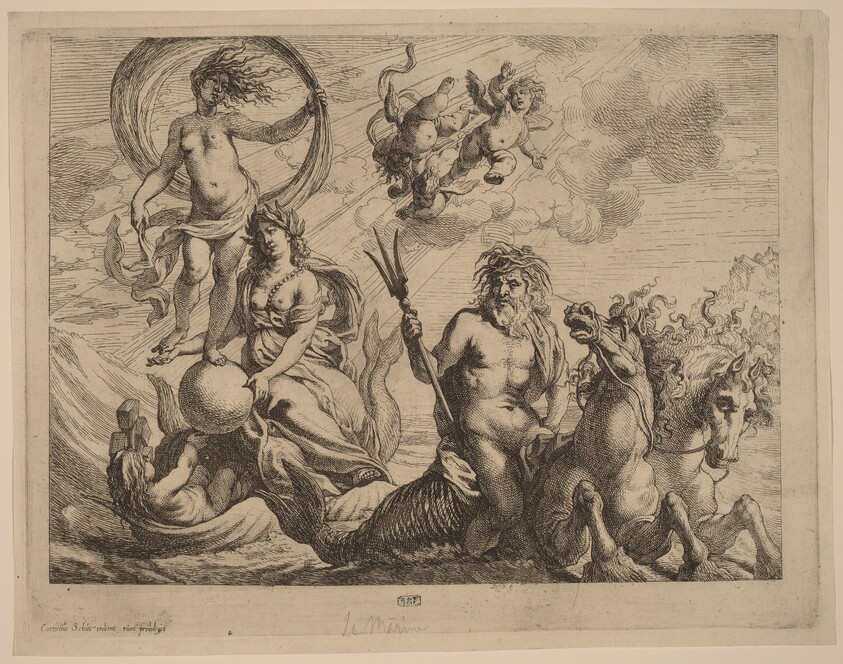 Neptune with Two Horses on the Sea