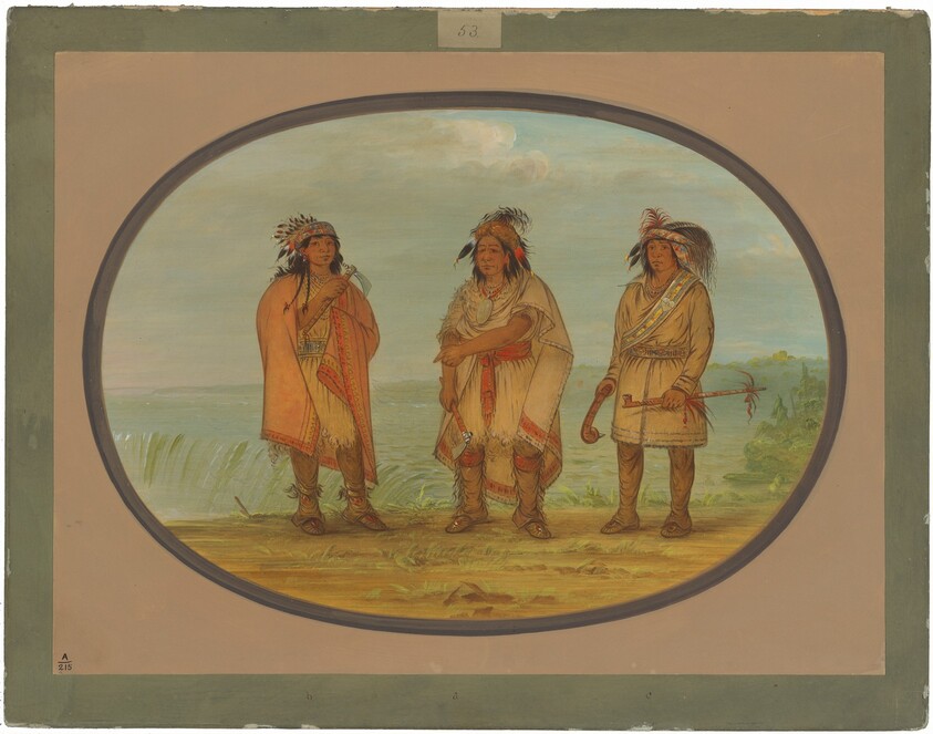 Seneca Chief, Red Jacket, with Two Warriors