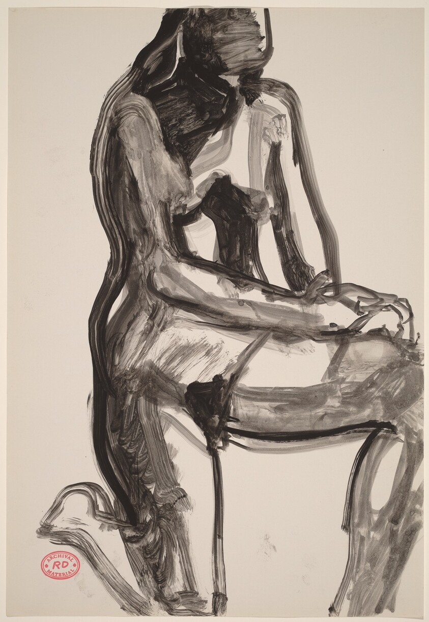 Untitled [female nude kneeling on one knee]